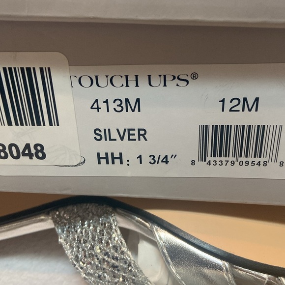 BENJAMIN WALK Lena Touch Ups Size 12 Sandals Silver Metallic Glitter NEW IN BOX - Picture 9 of 10
